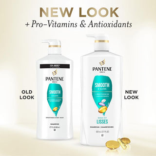 Pantene Smooth & Sleek Shampoo 27.7 oz new look
