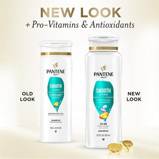 Pantene Smooth & Sleek Shampoo 12 oz new look