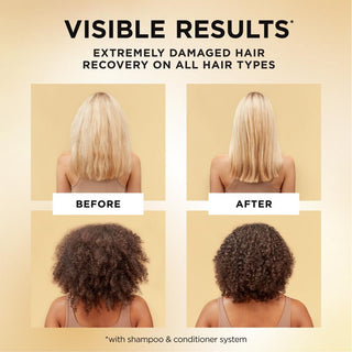 Visible Results. Extremely damaged Hair recovery on all hair types