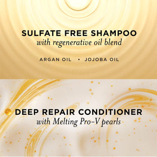 Sulfate Free Shampoo  with regenerative oil blend & Deep Repair Conditioner with melting pro-v pearls