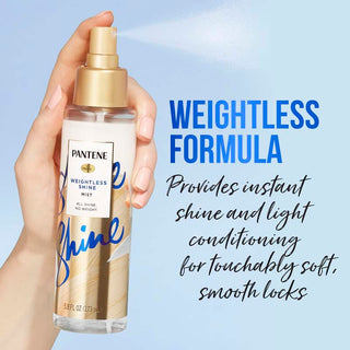 Weightless forumla provides instant shine and light conditioning for touchably soft, smooth looks