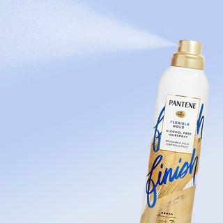 NEW Flexible Control Alcohol Free Hairspray in use