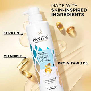 Made with Skin-inspired ingredients. Keratin, Vitamin E, Pro Vitamin b-5