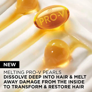 New pro-v pearls dissolve deep into hair and melt away damage from the inside