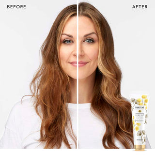Strengthening Damage Repair Conditioner with Castor Oil before and after